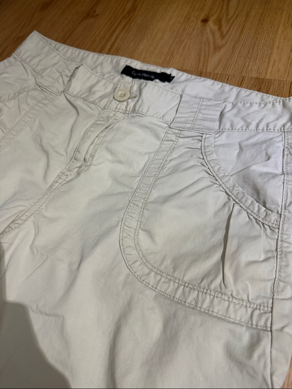 Calvin Klein Beige / Cream Shorts with Branded Waistband - Picture 4 of 8